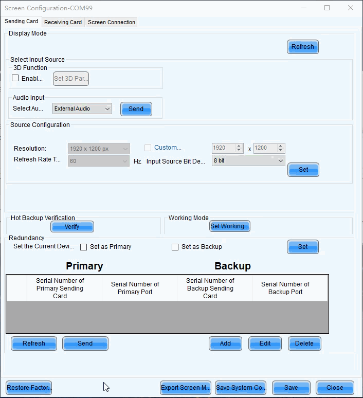 Ports backup setup