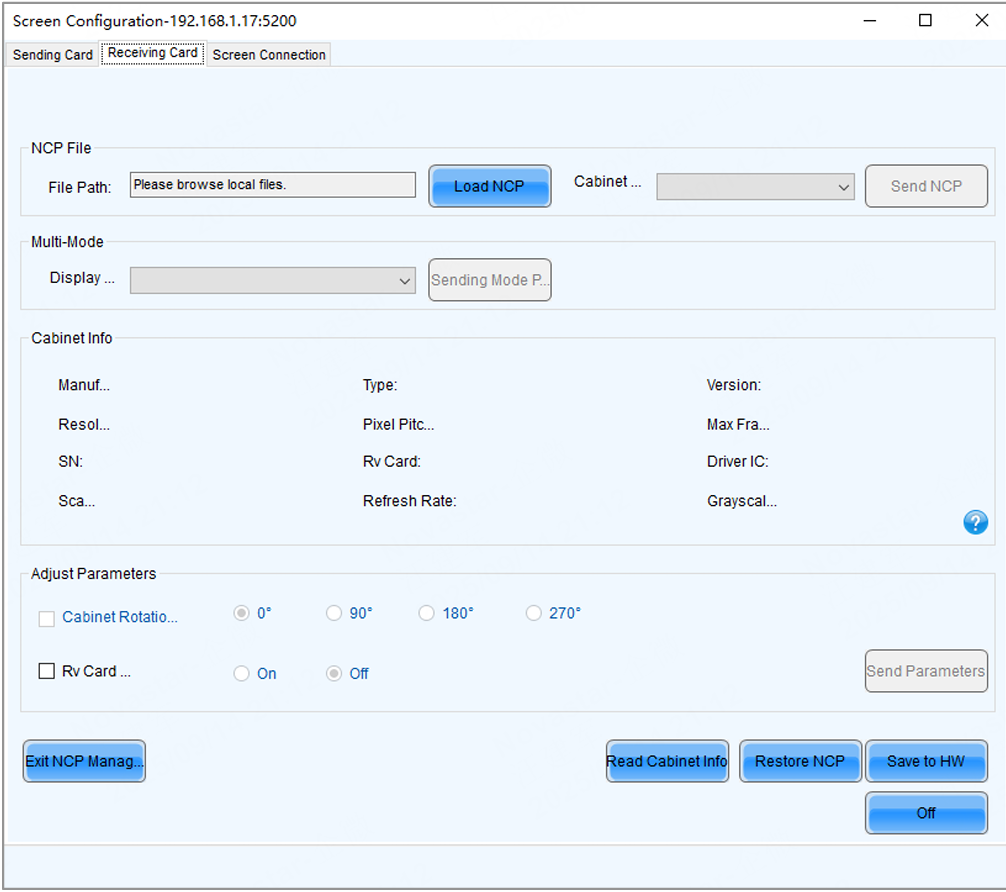 NCP Management interface